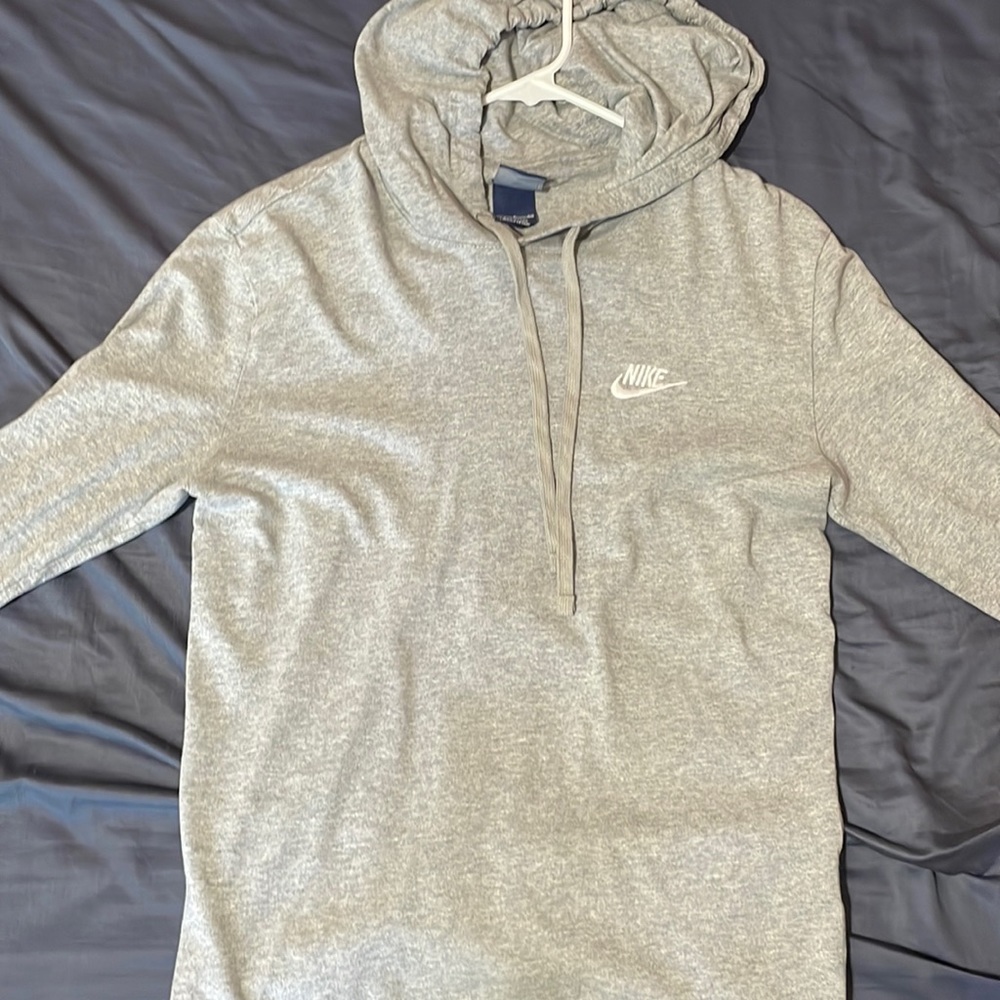Nike Gray Men's Jersey Pullover Hoodie - S